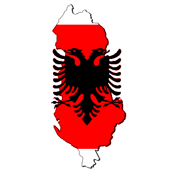 Albanien Kort og flag i Albanien