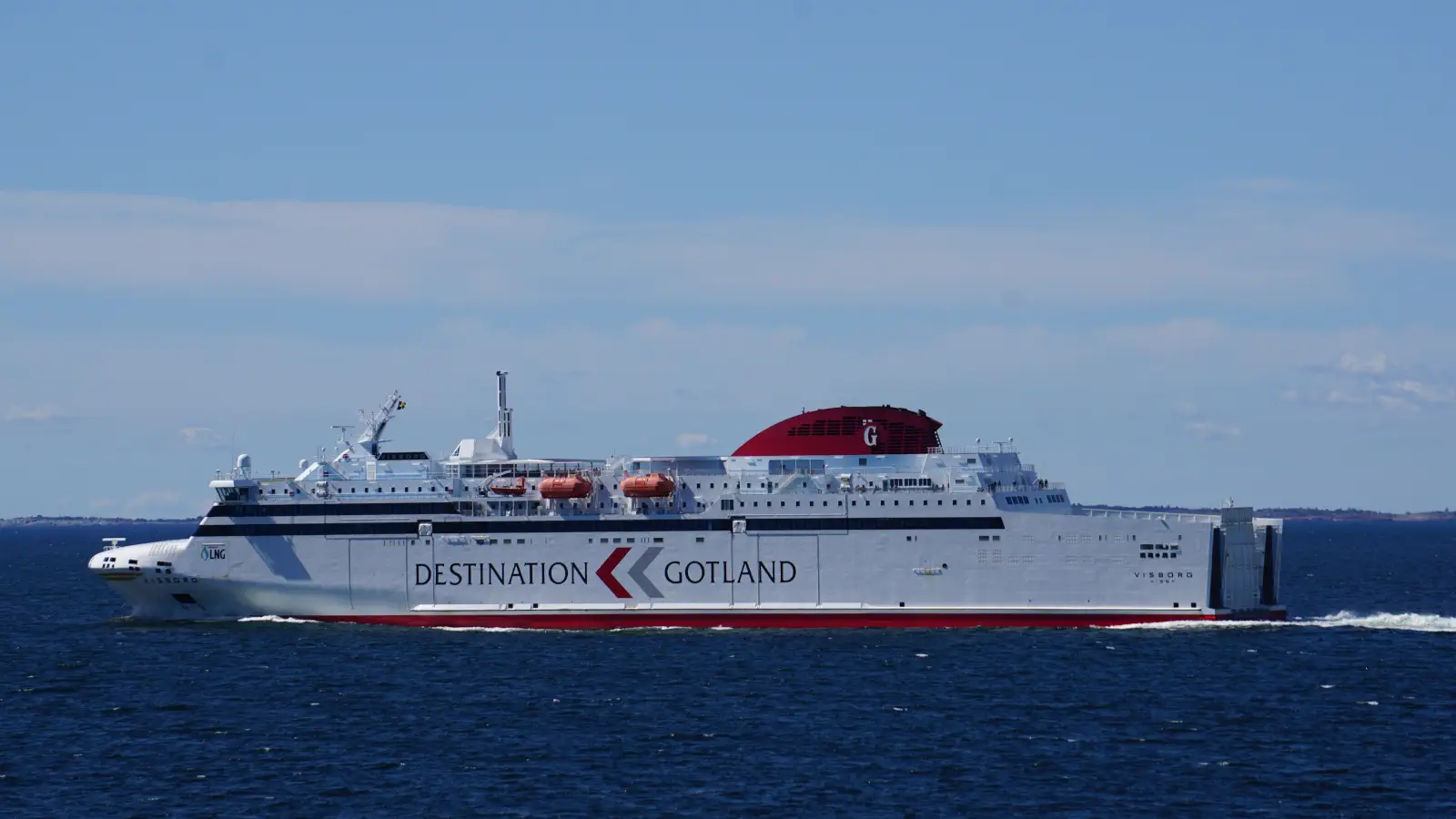 Gotland Færge MS Visborg på vej fra Nynashamn til Visby på Gotland.