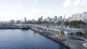 Udsigt til færgehavnen i Santa Cruz de Tenerife på De Kanariske Øer.
