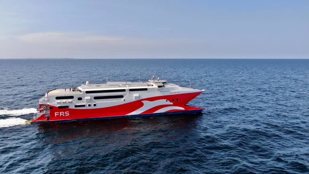 Skane Jet på Østersøen på vej fra Sassnitz-Mukran til Ystad.