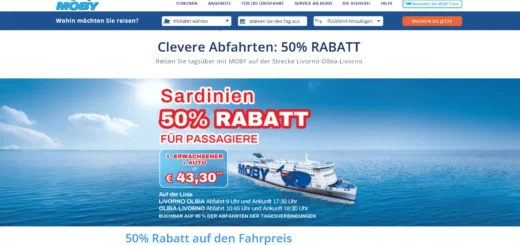 Moby Lines Sardinien-tilbud med 50% rabat til færgebilletter.
