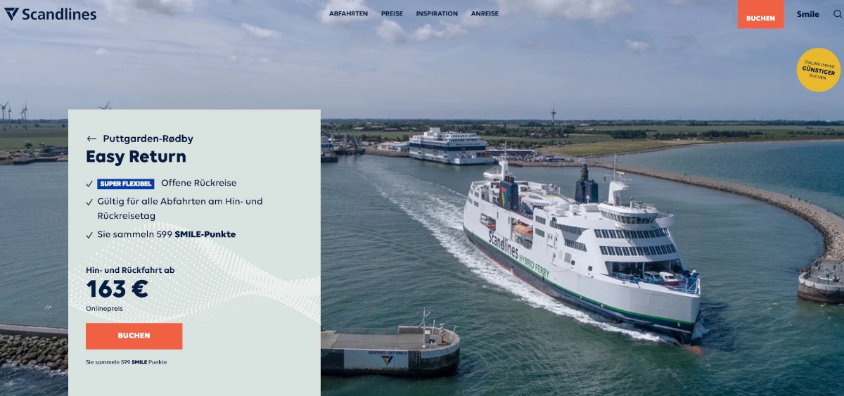 Scandlines Nem returbillet 2023