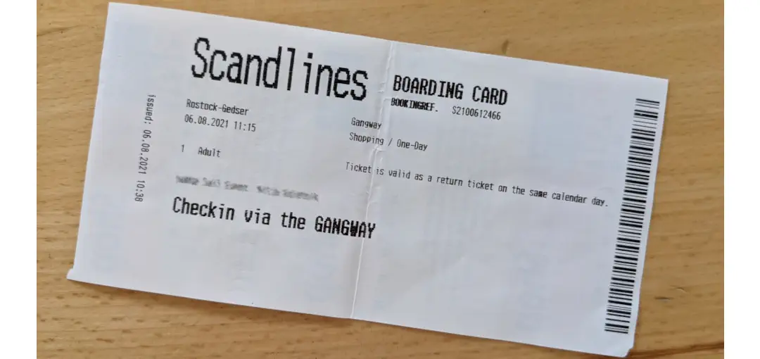 Scandlines-billet til fodgængere