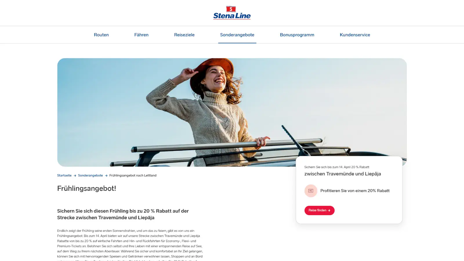 Stena Line forårstilbud med 30% rabat til Letland