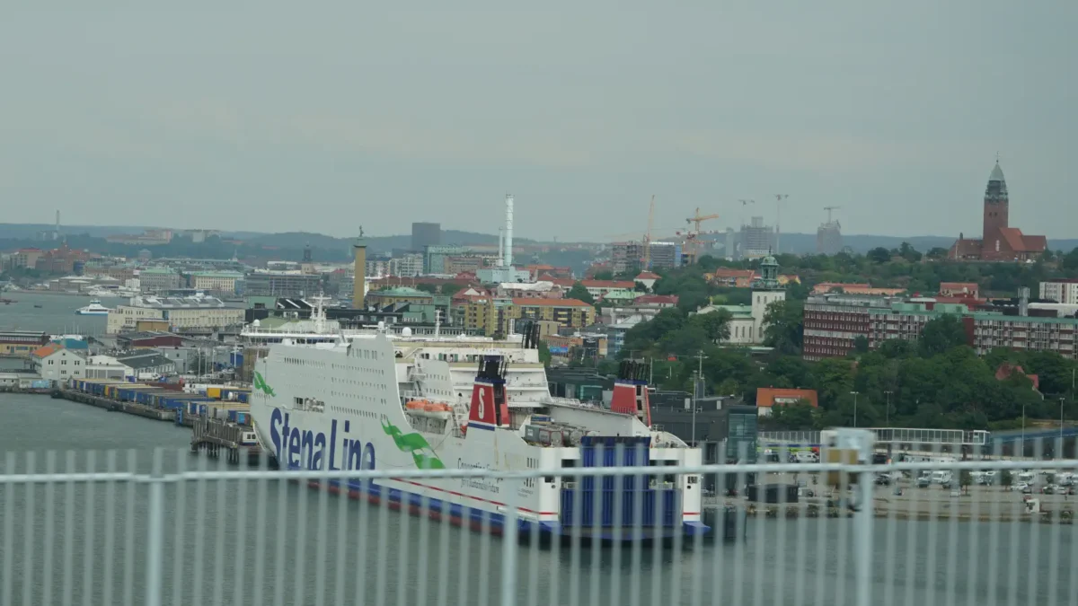 Færge Stena Line Rederiets Stena Germanica ligger fortøjet i havnen i Göteborg.