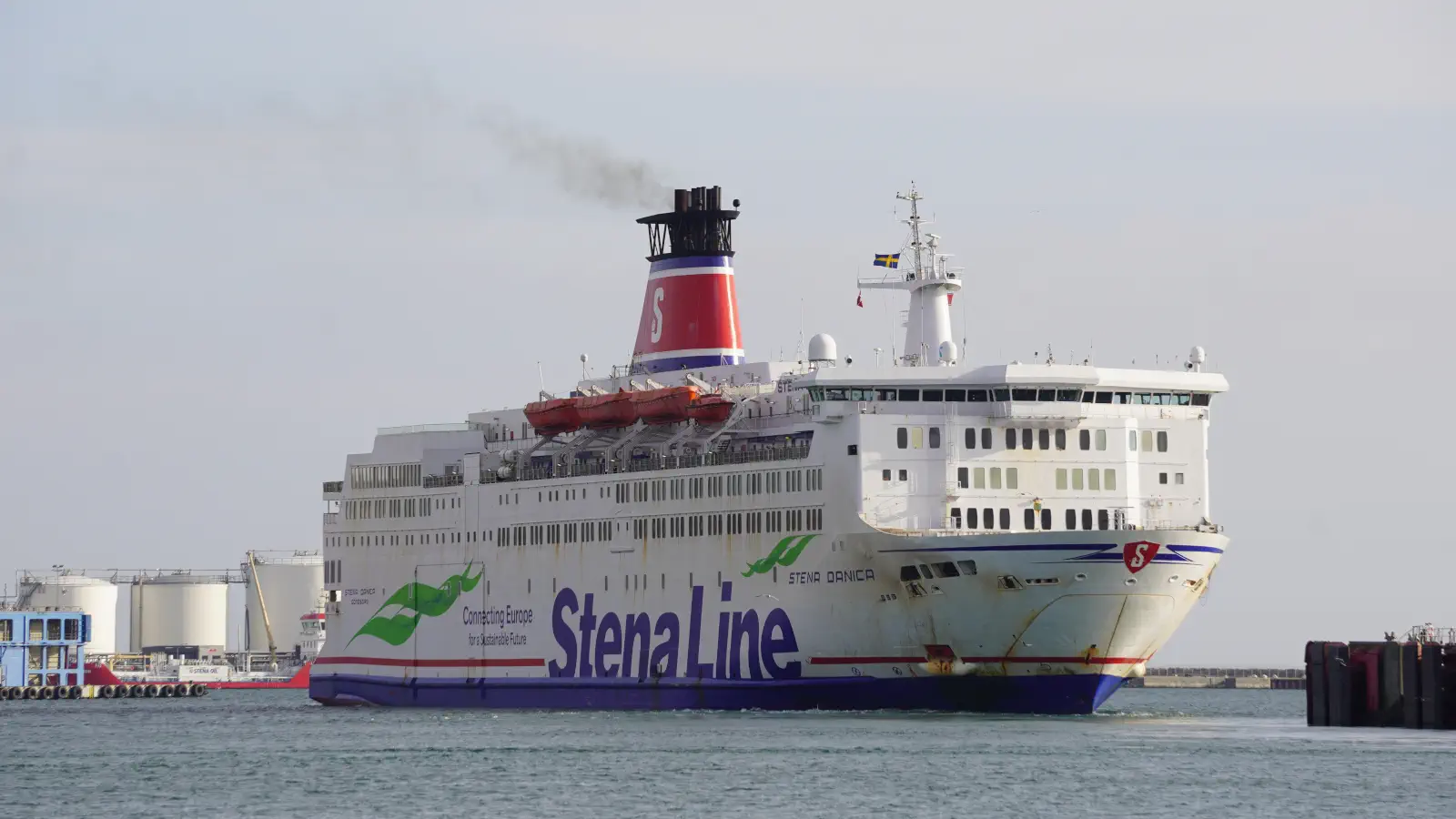 Færge Stena Line Rederiets Stena Danica fra den danske havn i Frederikshavn og færger til Göteborg i Sverige.